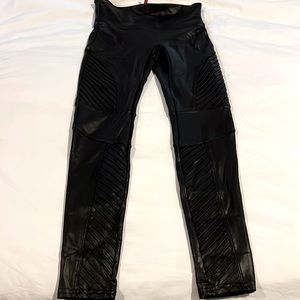 Spanx faux leather moto leggings